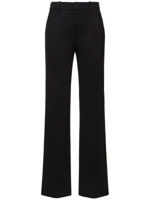 Viskózové rovné kalhoty Victoria Beckham černé