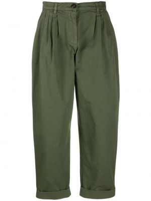 Bavlnené rovné nohavice Pinko zelená