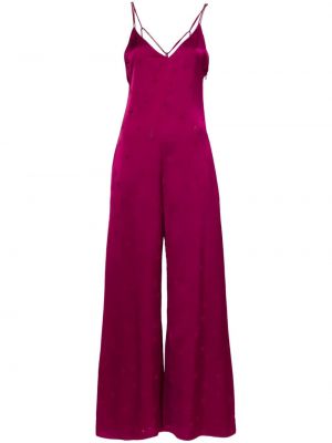Stern jacquard satin overall Forte_forte pink