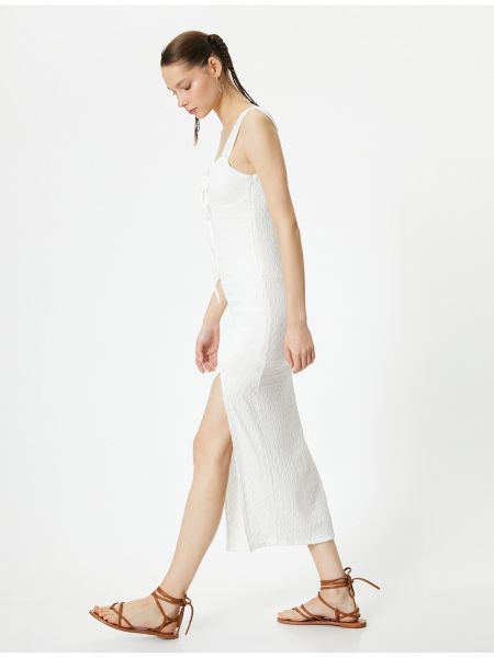 Φόρεμα pencil με φιόγκο με μοτίβο καρδιά Koton λευκό
