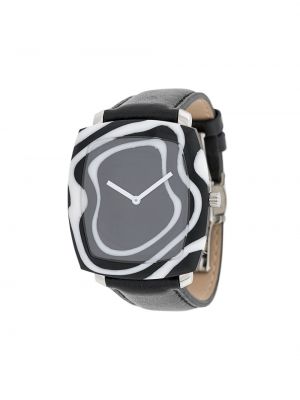 Armbanduhr mit zebra-muster Yunik schwarz