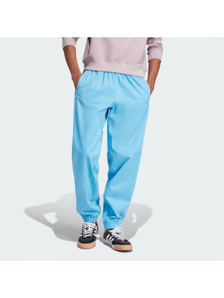 Spodnie plecione Adidas niebieskie