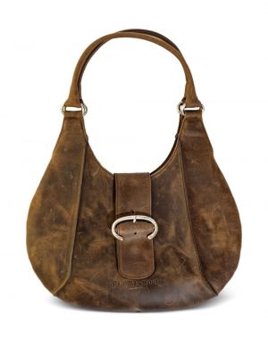 Μάλλινη δερμάτινη τσάντα shopper Paloma Wool καφέ