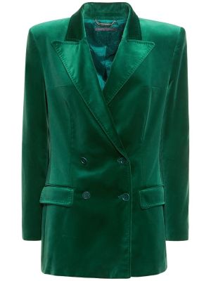 Blazer en velours en coton Alberta Ferretti vert