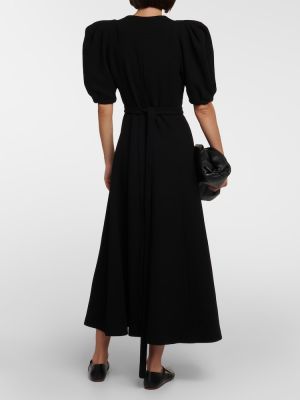 Vestido midi de lana Gabriela Hearst negro