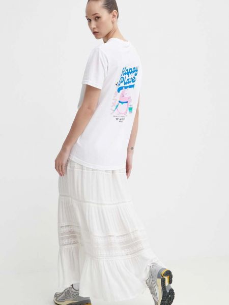 Koszulka bawełniana z nadrukiem Kaotiko beżowa