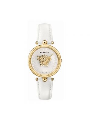 Zegarek skórzany Versace biały