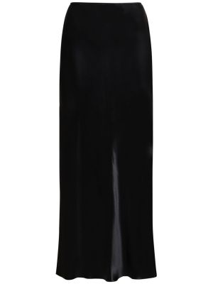 Saténová dlhá sukňa Ferragamo čierna