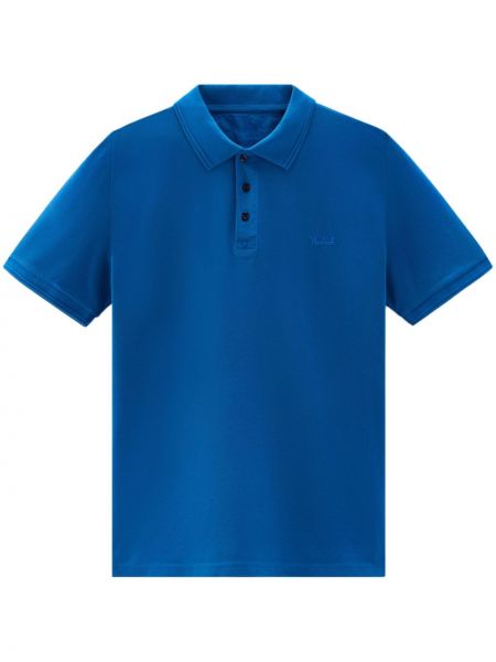 Medvilninis polo marškinėliai Woolrich mėlyna