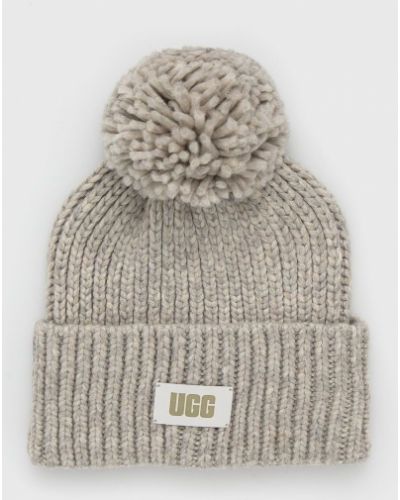 Szara dzianinowa czapka Ugg