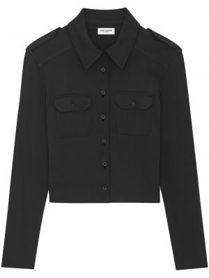 Риза с копчета Saint Laurent черно