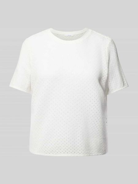 Dzianinowa koszulka bawełniana Opus biała