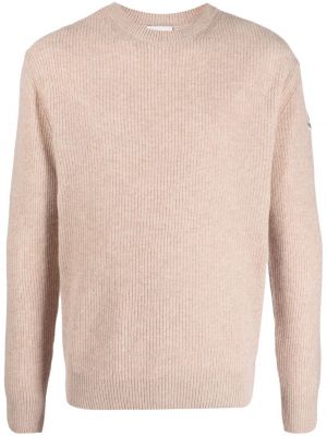 Плетен пуловер Moncler кафяво