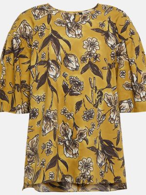 Памучна риза на цветя 's Max Mara жълто