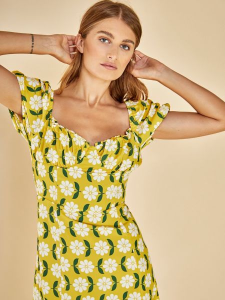 Платье мини в цветочек с принтом Glamorous зеленое