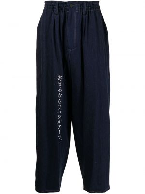 Pantalones de chándal con bordado Yohji Yamamoto azul