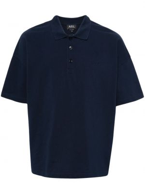 Polo majica z vezenjem A.p.c. modra