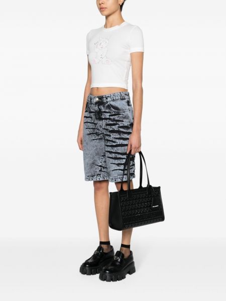Shopper kabelka s výšivkou Karl Lagerfeld černá