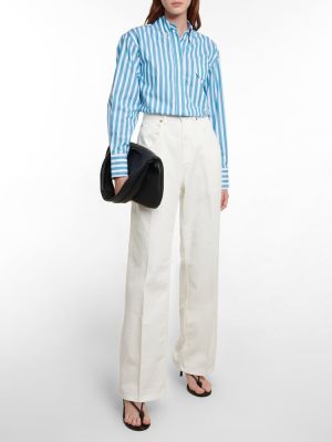 Voľné džínsy s vysokým pásom Victoria Beckham biela