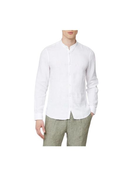 Camisa de lino slim fit Calvin Klein blanco