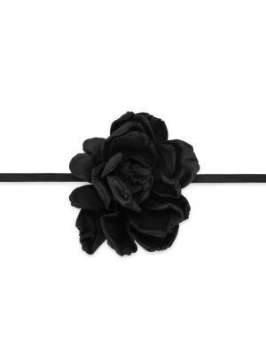 Květinová hedvábná kravata Dolce & Gabbana černá