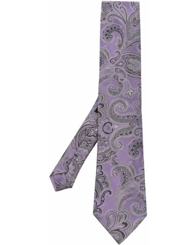 Corbata de cachemir con estampado con estampado de cachemira Etro violeta