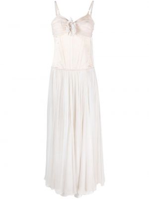 Копринена макси рокля Dolce & Gabbana Pre-owned бяло