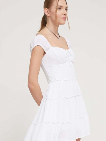 Mini šaty Hollister Co. bílé
