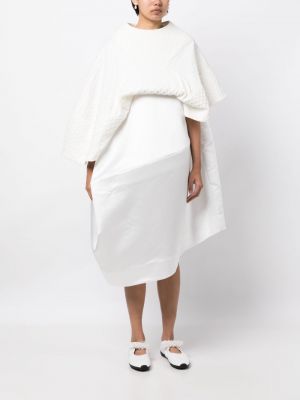 Asymetrické bavlněné koktejlové šaty Comme Des Garçons bílé