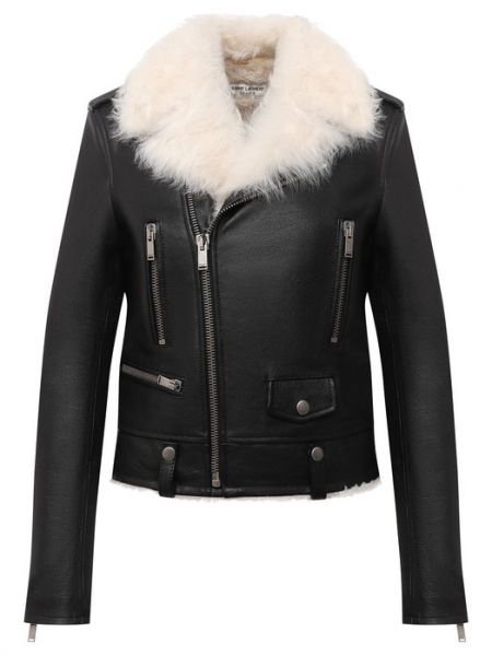 Черная кожаная куртка Saint Laurent