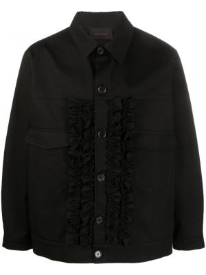Bavlnená košeľa s volánmi Simone Rocha čierna