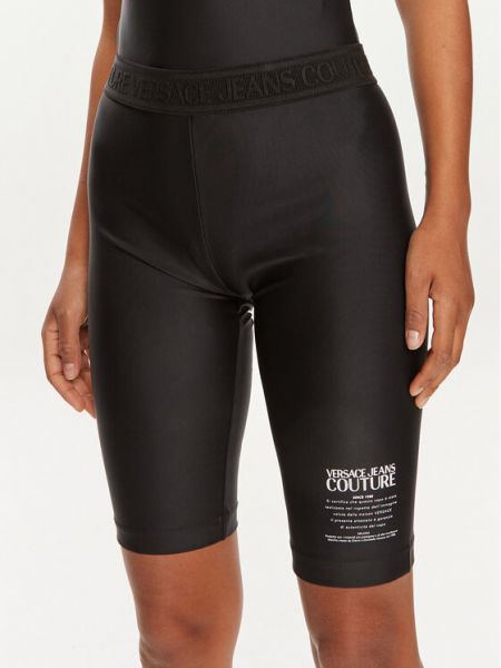 Sportovní džínové šortky skinny fit Versace Jeans Couture černé
