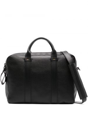 Δερμάτινη τσάντα laptop με φερμουάρ Doucal's μαύρο