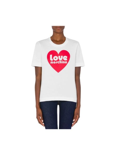 Koszulka bawełniana Love Moschino biała