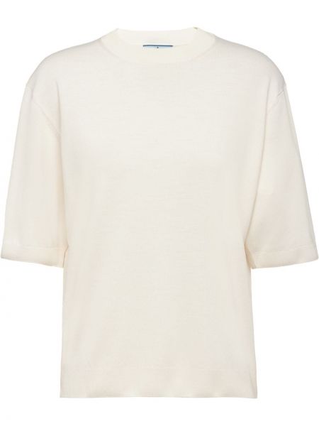 T-shirt en tricot Prada blanc