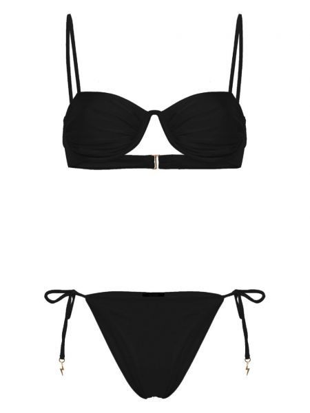 Satiini bikinit Noire Swimwear musta