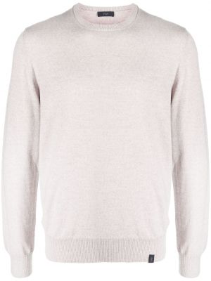 Pull en tricot col rond Fay gris
