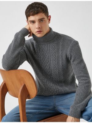 Vilnas džemperis ar augstu apkakli Koton pelēks