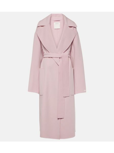 Шерстяное пальто в горошек Sportmax розовое