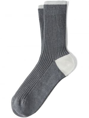 Bavlněné ponožky Brunello Cucinelli šedé