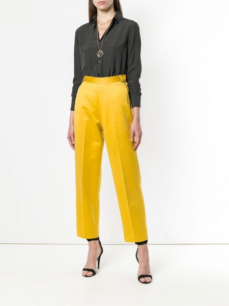Pantalones de cintura alta Yves Saint Laurent Pre-owned amarillo