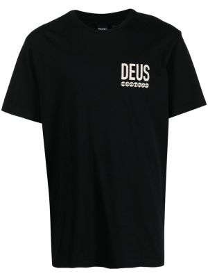 Bavlnené tričko s potlačou Deus Ex Machina čierna