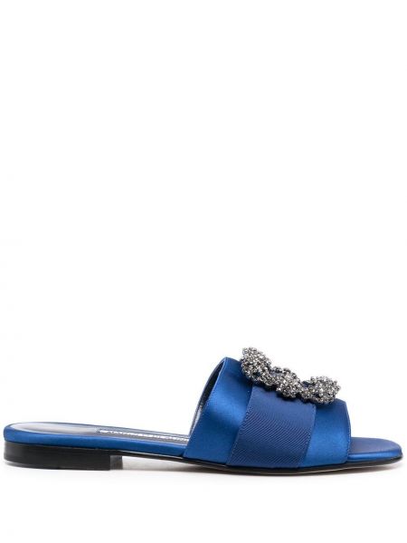 Sandále s prackou Manolo Blahnik modrá