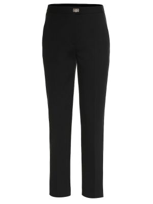 Rovné kalhoty s vysokým pasem jersey Ferragamo černé