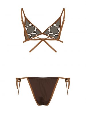 Bikini à imprimé Sian Swimwear marron