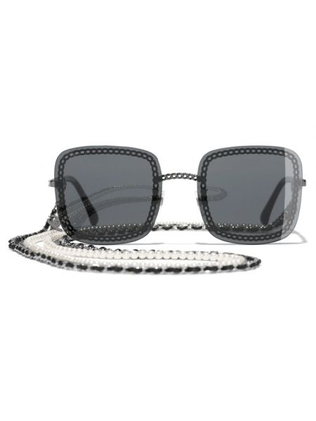 Gafas de sol con perlas de cristal Chanel plateado