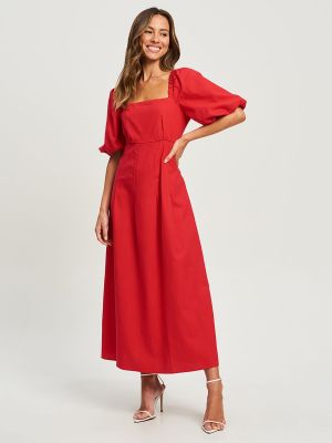 Košeľové šaty Tussah červená