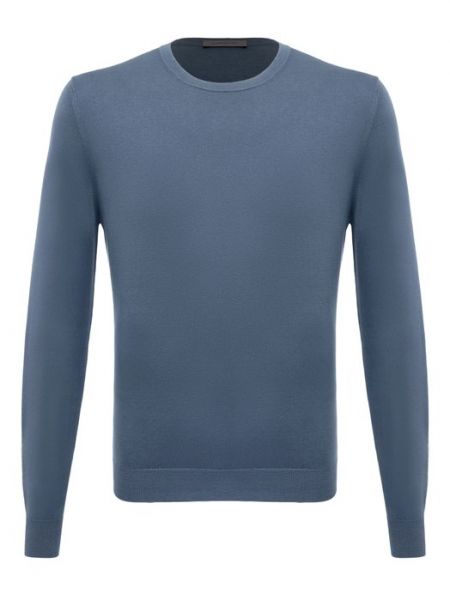 Хлопковый шелковый свитер Corneliani голубой