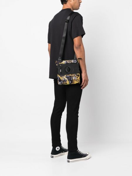 Raštuota rankinė su viršutine rankena Versace Jeans Couture juoda