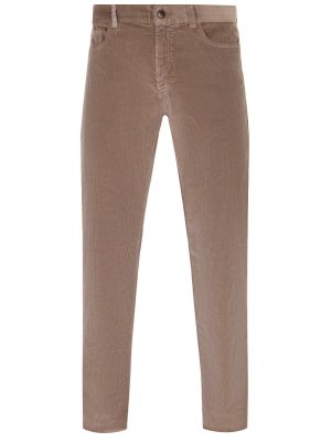 Вельветовые прямые джинсы Canali коричневые
